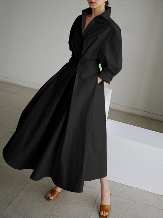 Elegante Midi Zomerjurk Dames van Zacht Materiaal met Vloeiende Pasvorm - ZovaFashion - Midi Jurk