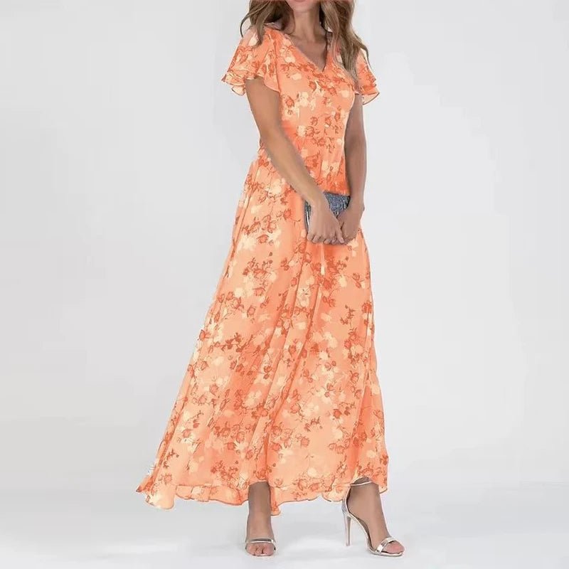 Elegante Midi Zomerjurk van Hoogwaardige Stof met Flatterende Pasvorm - Zova - Fashion - Midi Jurk