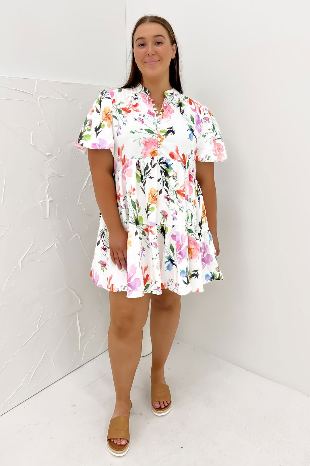 Elegante Mini Zomerjurk Dames met Bloemenprint en Knoopsluiting - Zova - Fashion