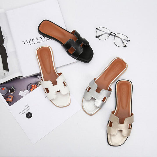 Elegante Platte Sandalen Dames van PU met Verstelbare Bandjes - ZovaFashion - Sandalen Dames