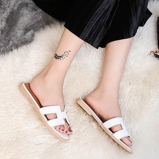 Elegante Platte Sandalen Dames van PU met Verstelbare Bandjes - ZovaFashion - Sandalen Dames