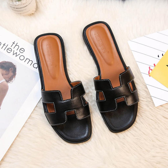 Elegante Platte Sandalen Dames van PU met Verstelbare Bandjes - ZovaFashion - Sandalen Dames