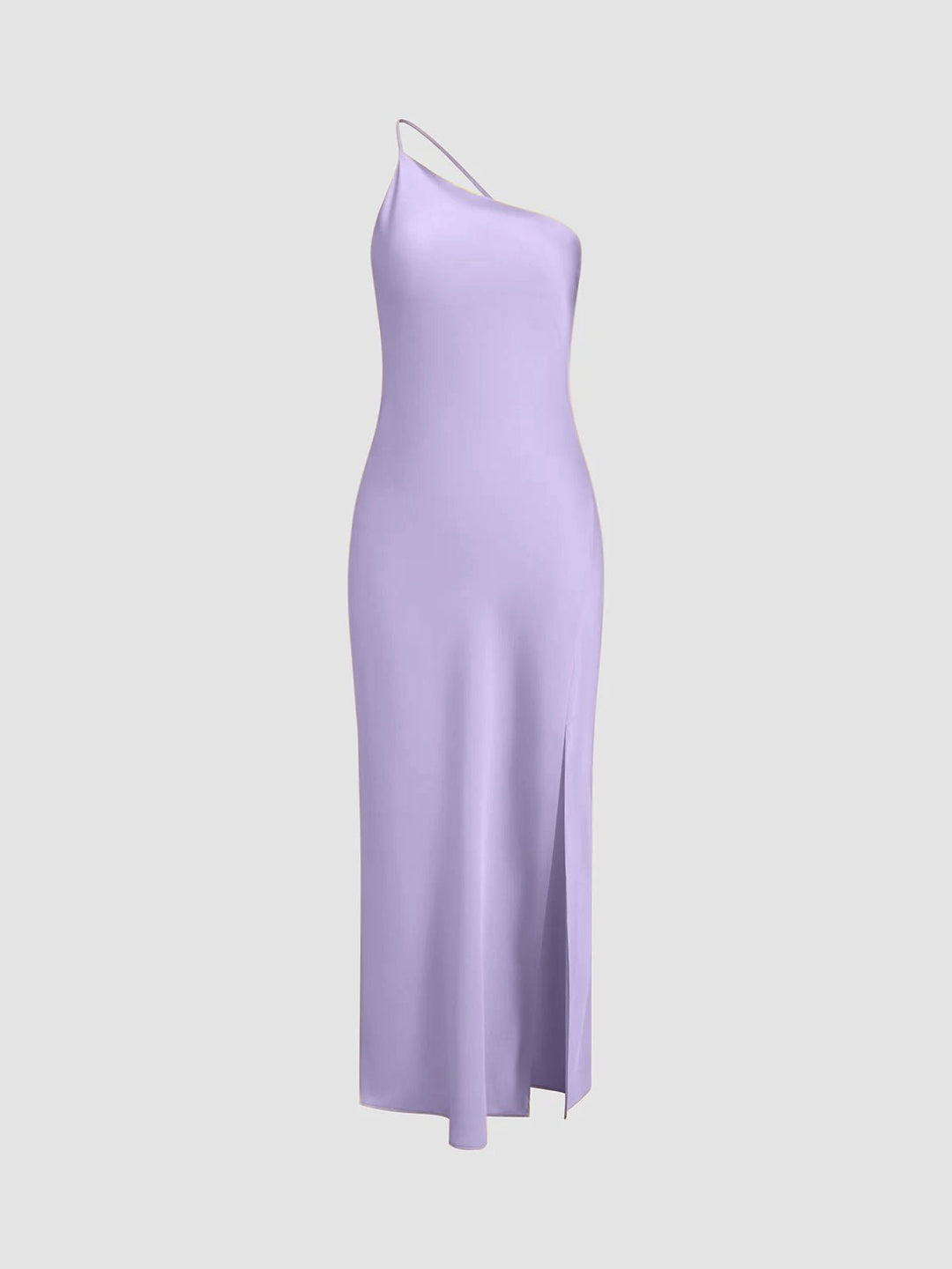 Elegante Satin Maxi Zomerjurk Dames met One - Shoulder en Hoge Split - ZovaFashion - Maxi Jurk