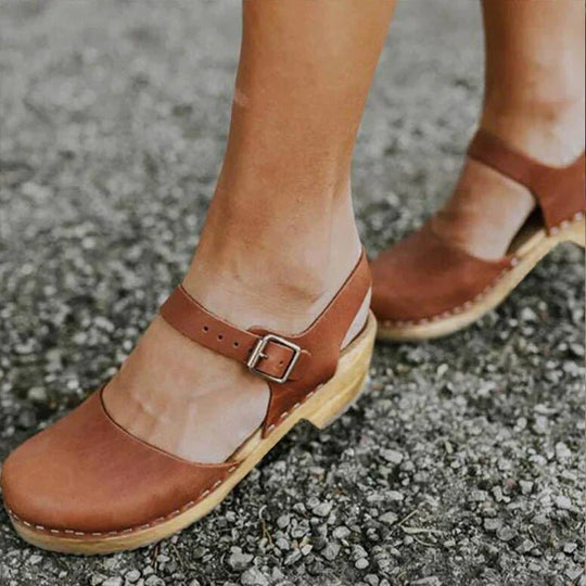 Emma Leren Orthopedische Sandalen Dames met Verstelbare Bandjes en Wedge Hak - Zova - Fashion - Sandalen Dames