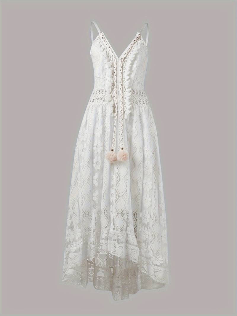 Emma's Boho Maxi Zomerjurk Dames van Katoen met Spaghetti Bandjes en V - Hals - ZovaFashion - Maxi Jurk