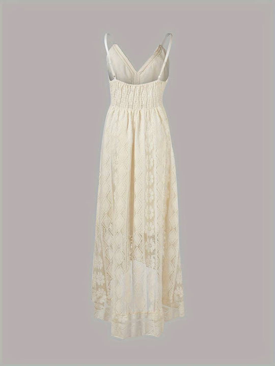 Emma's Boho Maxi Zomerjurk Dames van Katoen met Spaghetti Bandjes en V - Hals - ZovaFashion - Maxi Jurk