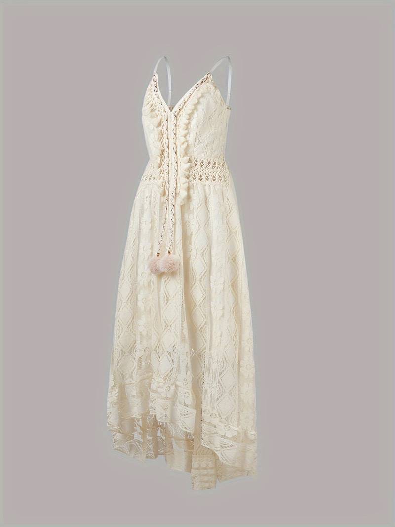 Emma's Boho Maxi Zomerjurk Dames van Katoen met Spaghetti Bandjes en V - Hals - ZovaFashion - Maxi Jurk
