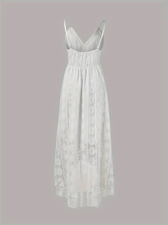 Emma's Boho Maxi Zomerjurk Dames van Katoen met Spaghetti Bandjes en V - Hals - ZovaFashion - Maxi Jurk