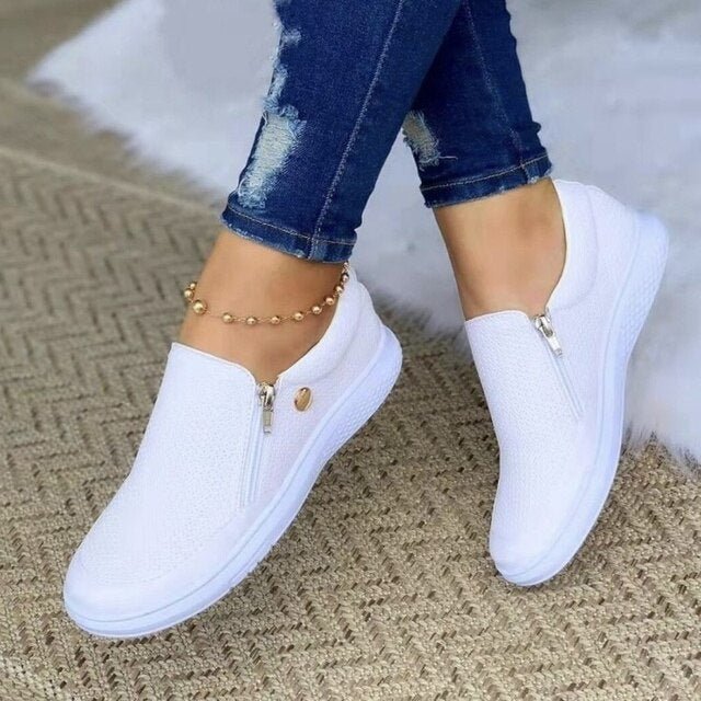 Ergonomische Sneakers Dames van Leer met Chunky Zool - ZovaFashion - Schoenen Dames