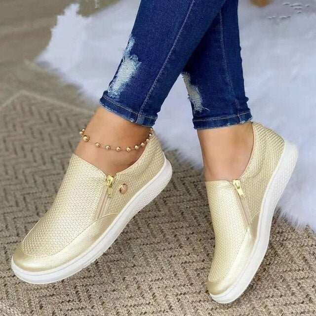 Ergonomische Sneakers Dames van Leer met Chunky Zool - ZovaFashion - Schoenen Dames