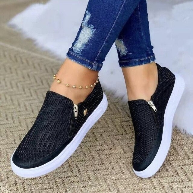 Ergonomische Sneakers Dames van Leer met Chunky Zool - ZovaFashion - Schoenen Dames