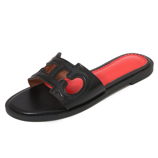 Faux Leren Sandalen Dames met Cut - Out Band en Open Teen Design - ZovaFashion - Sandalen Dames