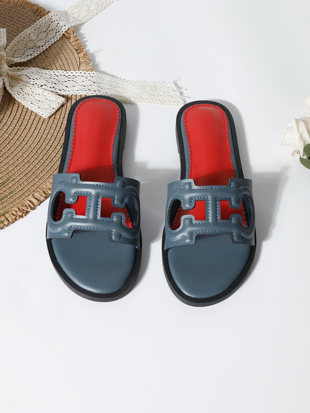 Faux Leren Sandalen Dames met Cut - Out Band en Open Teen Design - ZovaFashion - Sandalen Dames