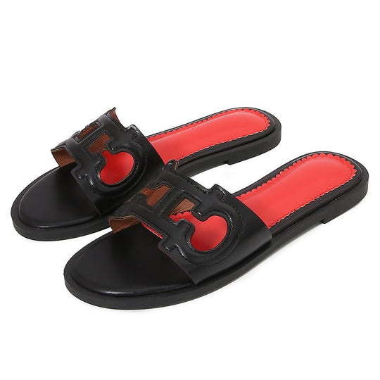 Faux Leren Sandalen Dames met Cut - Out Band en Open Teen Design - ZovaFashion - Sandalen Dames