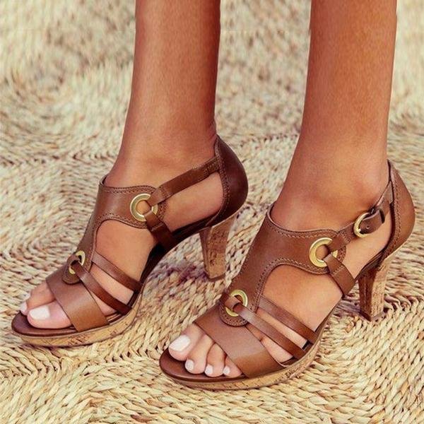 Faux Leren Sandalen Dames met Verstelbare Bandjes en Open Teen Design - ZovaFashion - Sandalen Dames