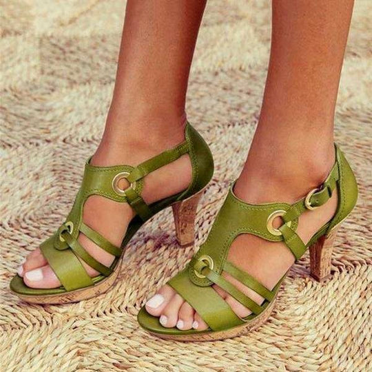 Faux Leren Sandalen Dames met Verstelbare Bandjes en Open Teen Design - ZovaFashion - Sandalen Dames