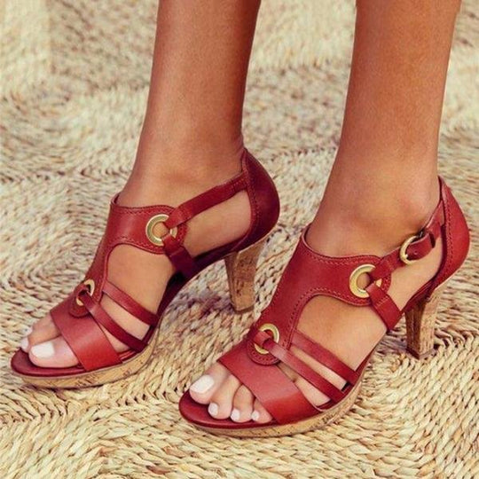Faux Leren Sandalen Dames met Verstelbare Bandjes en Open Teen Design - ZovaFashion - Sandalen Dames