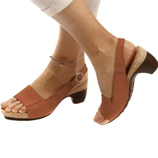 Faux Leren Sandalen Dames met Verstelbare Slingback en Open - Teen Design - ZovaFashion - Sandalen Dames