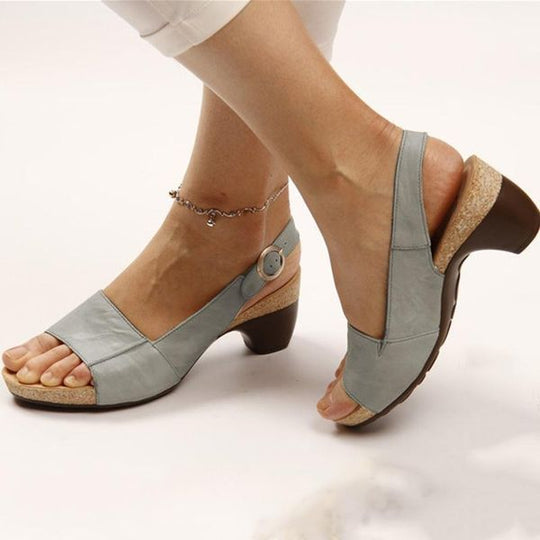 Faux Leren Sandalen Dames met Verstelbare Slingback en Open - Teen Design - ZovaFashion - Sandalen Dames