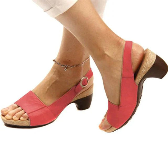 Faux Leren Sandalen Dames met Verstelbare Slingback en Open - Teen Design - ZovaFashion - Sandalen Dames