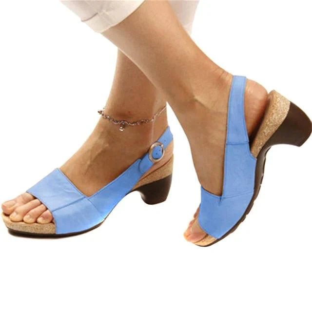 Faux Leren Sandalen Dames met Verstelbare Slingback en Open - Teen Design - ZovaFashion - Sandalen Dames
