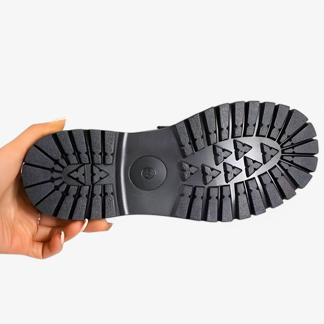 Flavia Leren Sneakers Dames met Chunky Zool en Slip - on Design - ZovaFashion - Schoenen Dames
