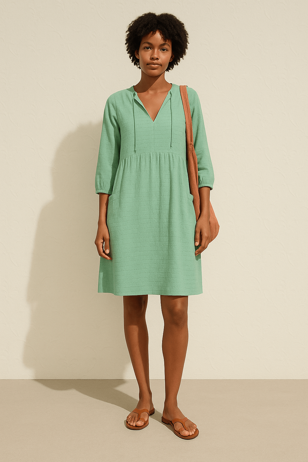 Franca Midi Zomerjurk Dames van Katoen met Relaxed Fit en Knoopsluiting - ZovaFashion - Midi Jurk