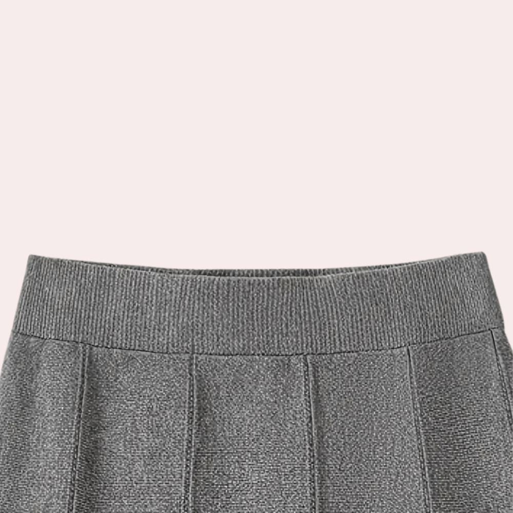 Freesia Gebreide Zomerrok Dames met Hoge Taille en Vloeiend Ontwerp - Zova - Fashion