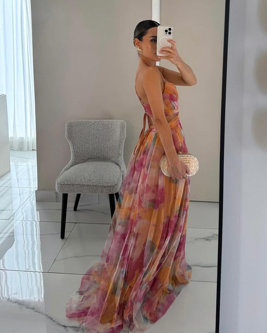 Gardenia - Maxi jurk met bloemenpatroon - ZovaFashion - Maxi Jurk