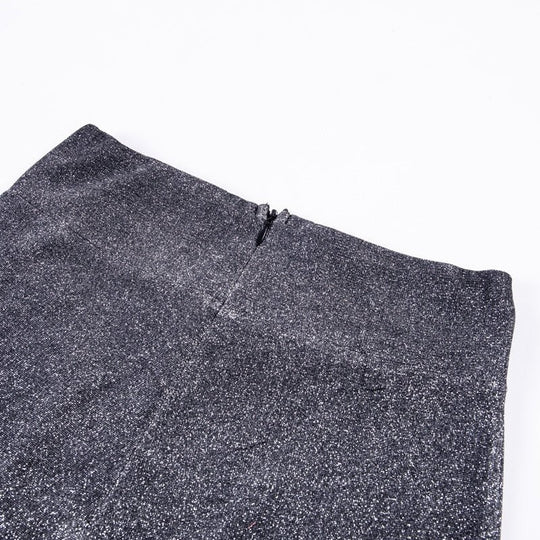 Glitter Pantalon Dames met Hoge Taille en Wijde Pijpen - ZovaFashion - Lange Broek Dames