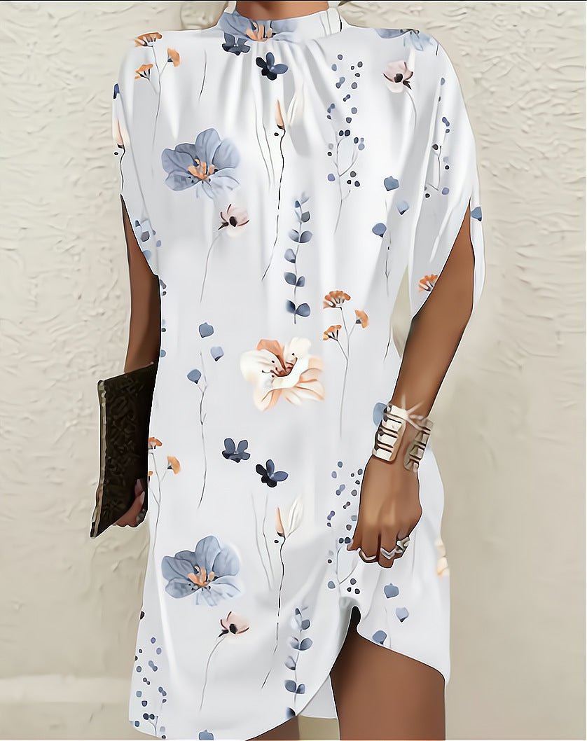 Hacinta Midi Zomerjurk met Batwing Mouwen en Relaxed Fit - ZovaFashion - Midi Jurk