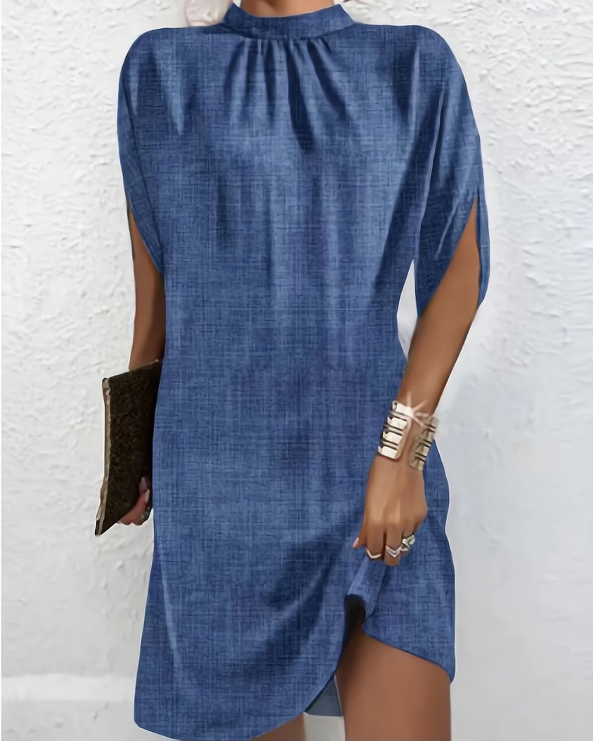 Hacinta Midi Zomerjurk met Batwing Mouwen en Relaxed Fit - ZovaFashion - Midi Jurk