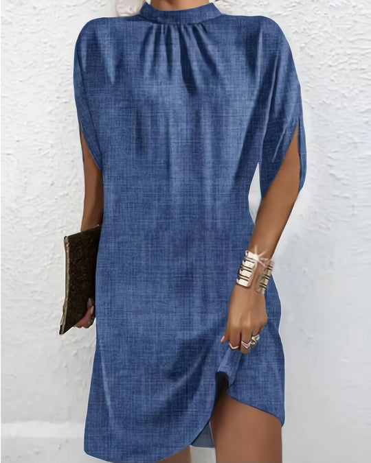 Hacinta Midi Zomerjurk met Batwing Mouwen en Relaxed Fit - ZovaFashion - Midi Jurk