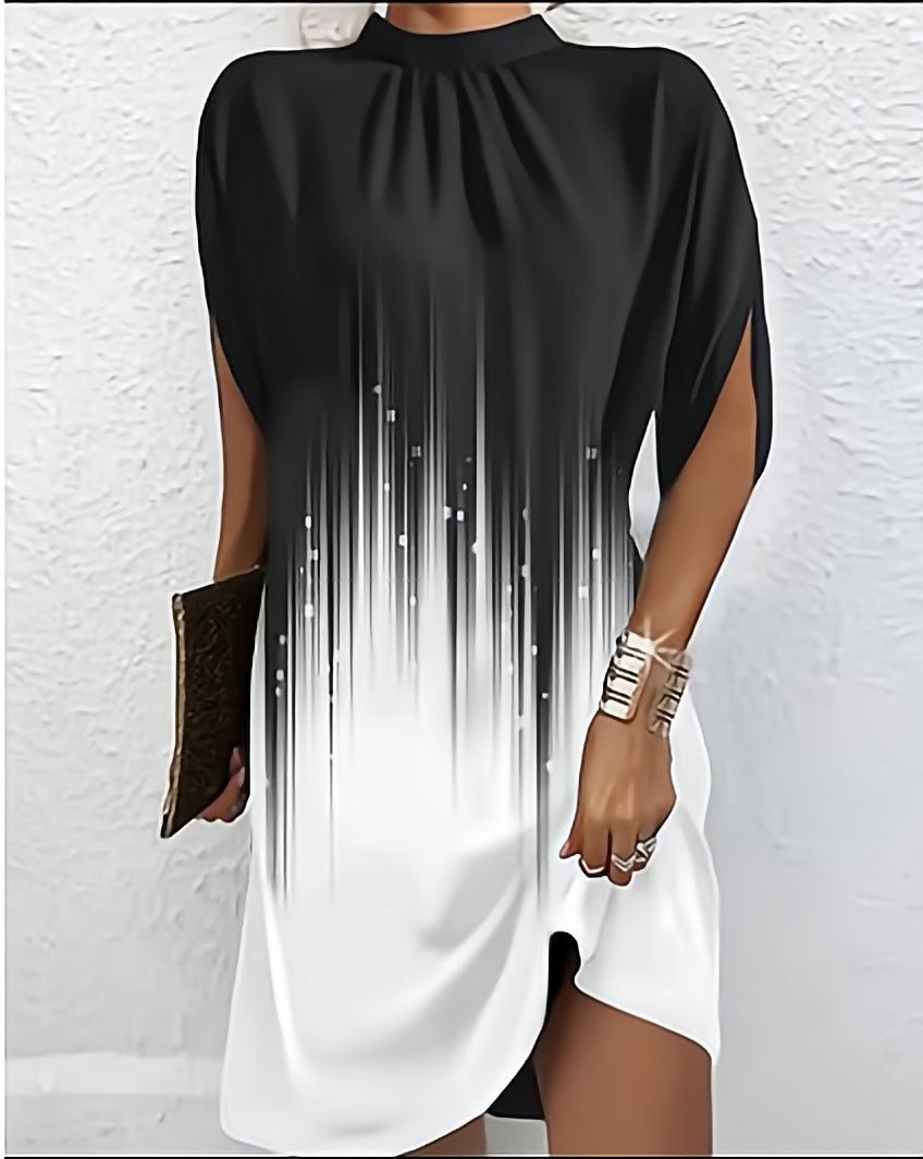 Hacinta Midi Zomerjurk met Batwing Mouwen en Relaxed Fit - ZovaFashion - Midi Jurk