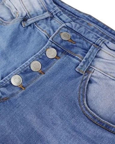 Hadassah Spijkerbroek Dames van Stretchy Denim met Klassieke Snit en Elastische Tailleband - ZovaFashion - Spijkerbroek Dames