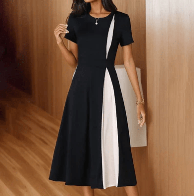 Hannah Zwart - Wit Midi Zomerjurk Dames van Katoen met Flatterende Pasvorm - ZovaFashion - Midi Jurken