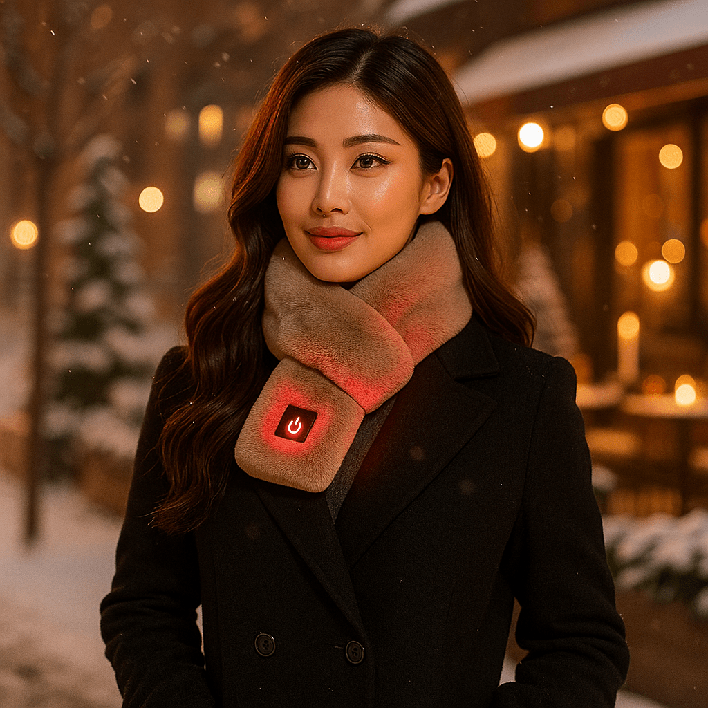 HeatCozy – Elegante Verwarmde Sjaal van Synthetische Bont