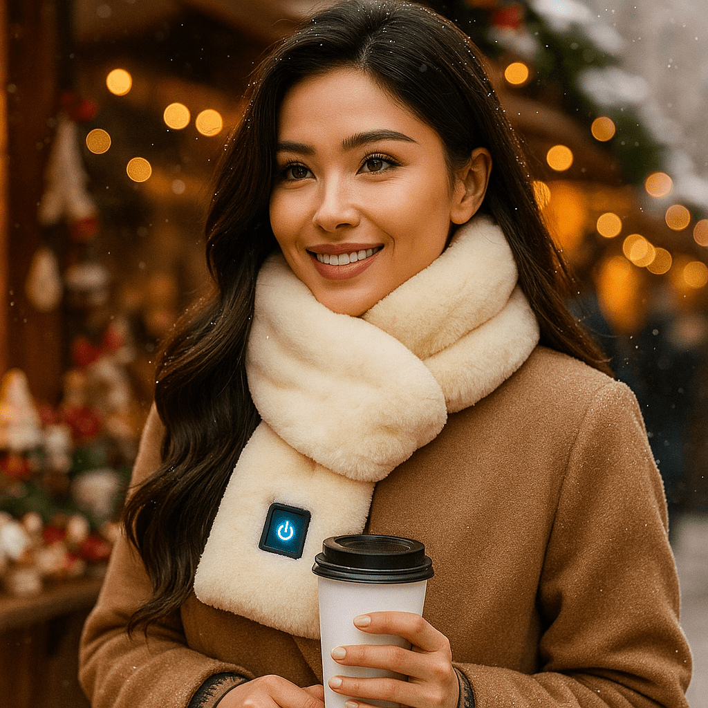 HeatCozy – Elegante Verwarmde Sjaal van Synthetische Bont