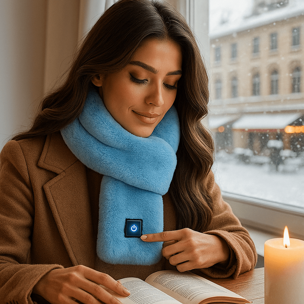 HeatCozy – Elegante Verwarmde Sjaal van Synthetische Bont