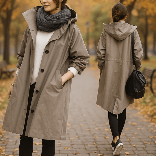 Helena - Waterdichte Trench - Capuchon - Stijlvolle Bescherming