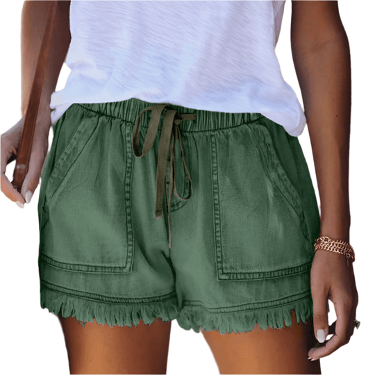 High - Waist Korte Broek Dames van Denim met 5 - Pocket Design - Zova - Fashion