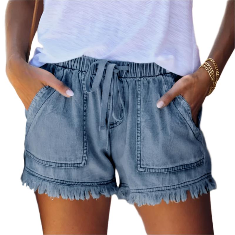 High - Waist Korte Broek Dames van Denim met 5 - Pocket Design - Zova - Fashion