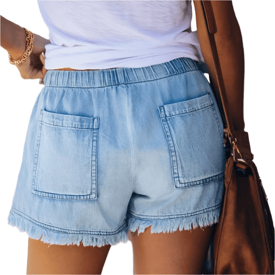 High - Waist Korte Broek Dames van Denim met 5 - Pocket Design - Zova - Fashion