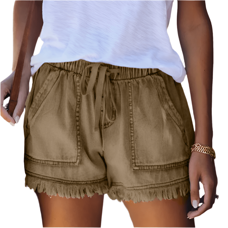 High - Waist Korte Broek Dames van Denim met 5 - Pocket Design - Zova - Fashion