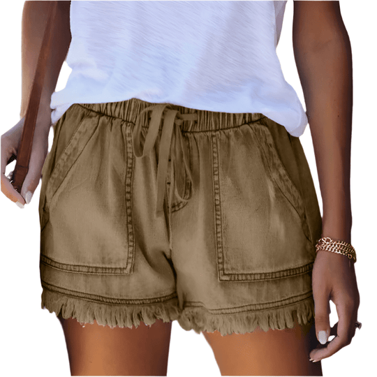 High - Waist Korte Broek Dames van Denim met 5 - Pocket Design - Zova - Fashion