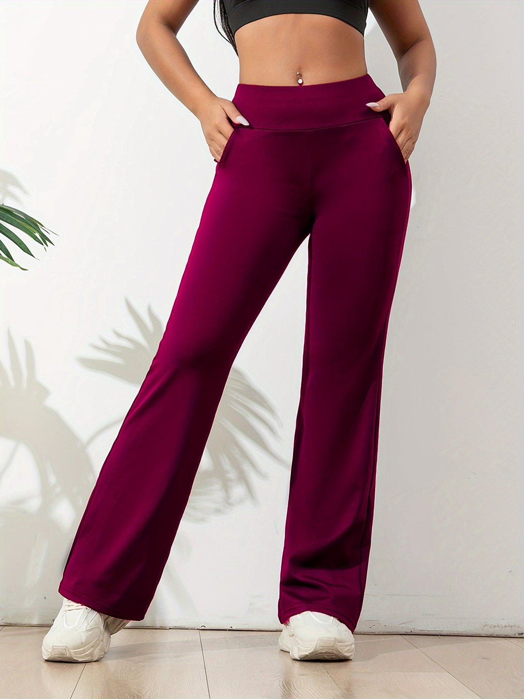 High - Waisted Pantalon Dames van Stretchy Katoen met Zijzakken - ZovaFashion - Lange Broek Dames