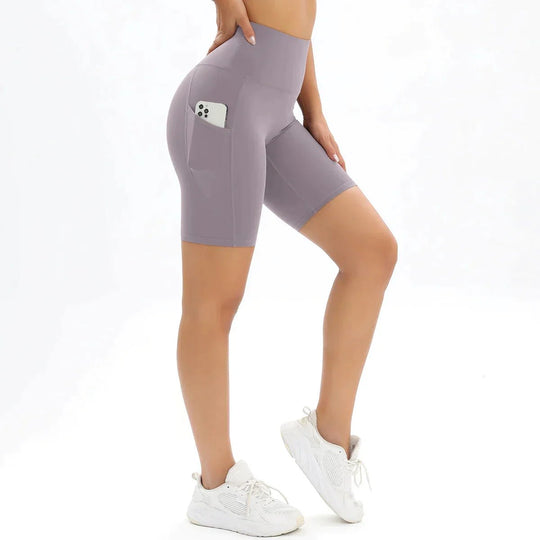 Hoge Taille Korte Broek Dames van Polyester met Ingebouwde Zak - Zova - Fashion - Korte Broek Dames