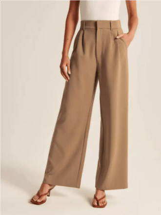 Hoge Taille Pantalon Dames van Lichtgewicht Katoen met Wijde Pijpen - ZovaFashion - Lange Broek Dames