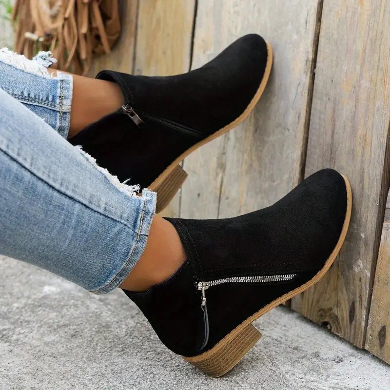 Isabella Sneakers Dames van Leer met Chunky Zool en Praktische Rits - ZovaFashion - Schoenen Dames
