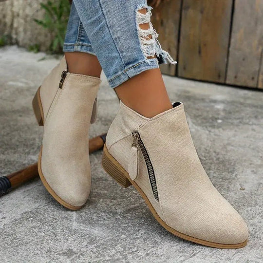 Isabella Sneakers Dames van Leer met Chunky Zool en Praktische Rits - ZovaFashion - Schoenen Dames